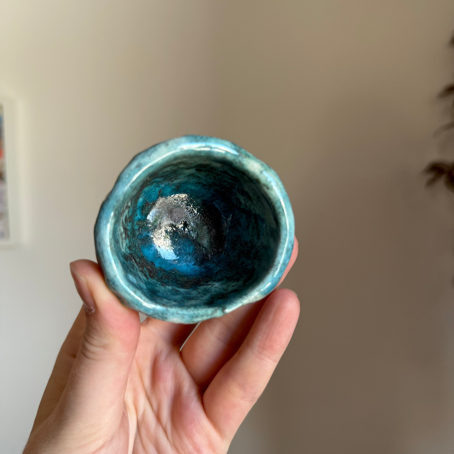 Handcrafted Clay Teacup "Dots"