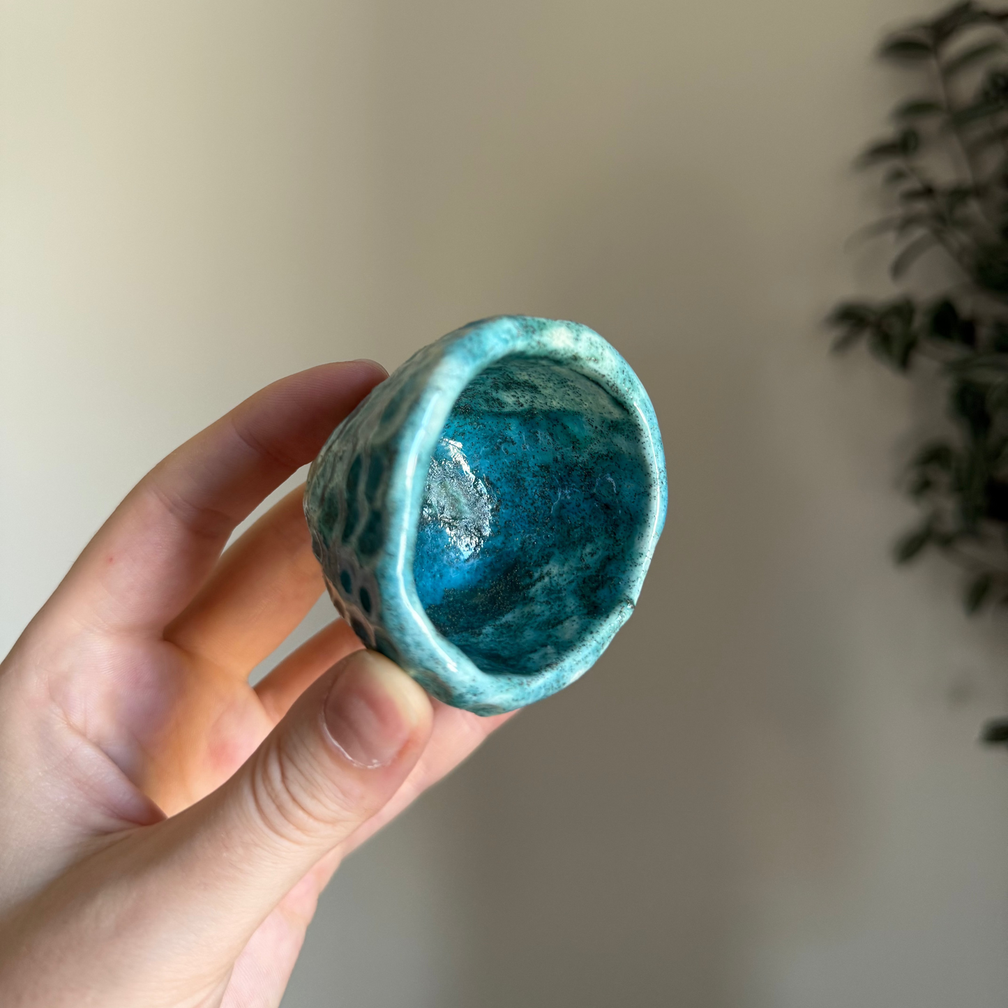 Handcrafted Clay Teacup "Dots"
