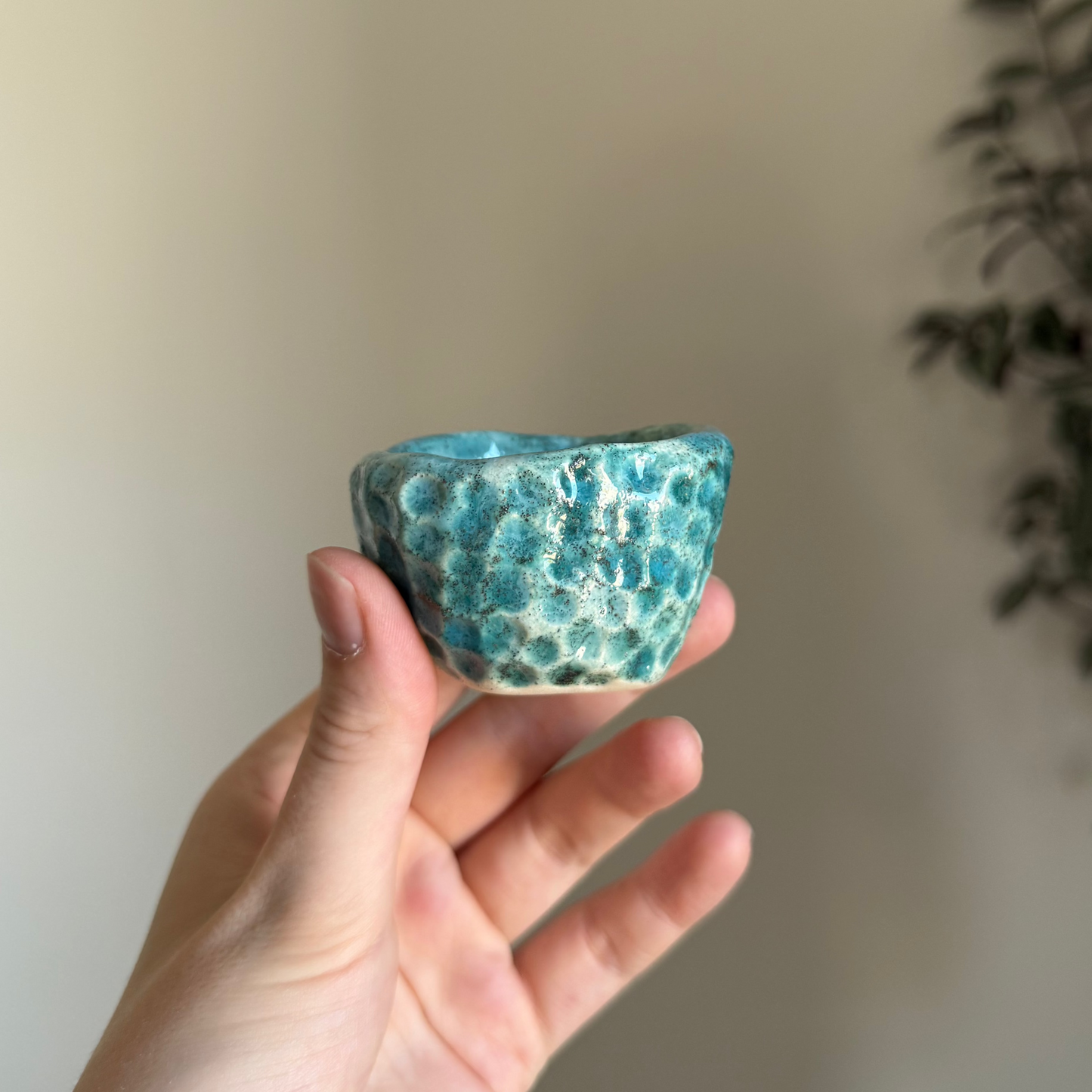 Handcrafted Clay Teacup "Dots"