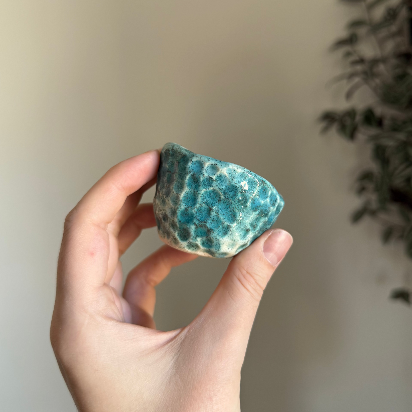 Handcrafted Clay Teacup "Dots"