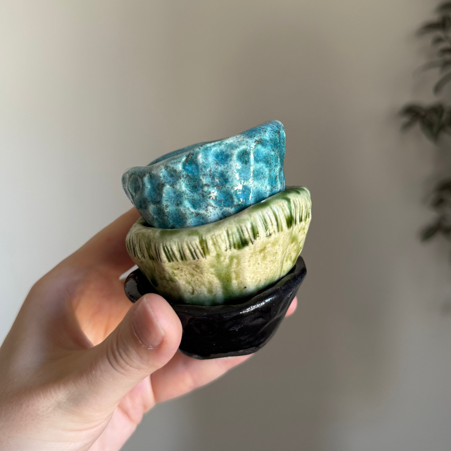 Handcrafted Clay Teacup "Dots"