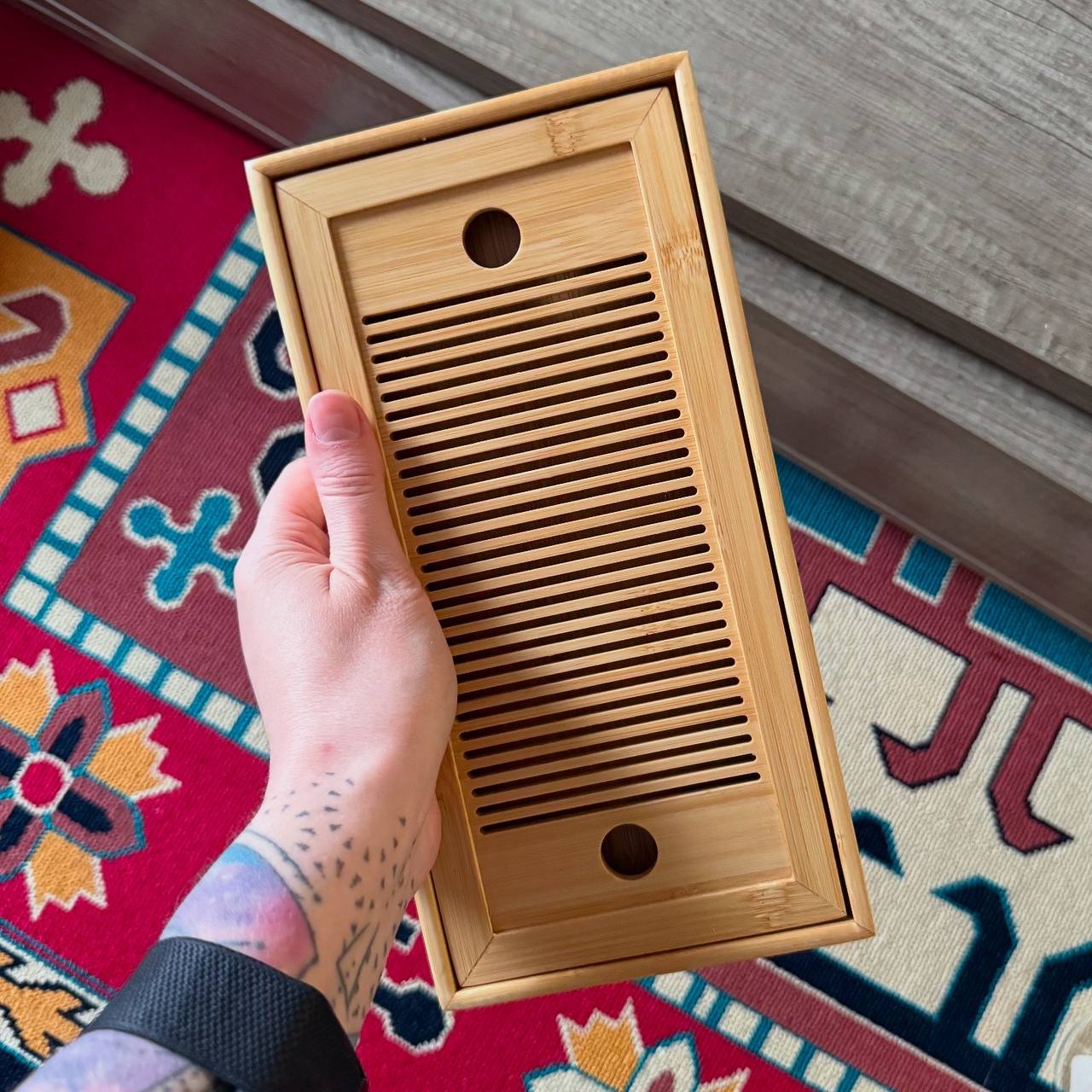 Bamboo Tea Tray, Compact Size 28×14 cm