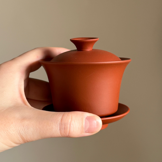 Unglazed Clay Gaiwan, Terracotta, ~100 ml
