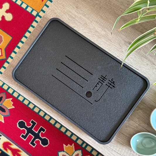 Stone Tea Tray with Drain System, 36х24 cm